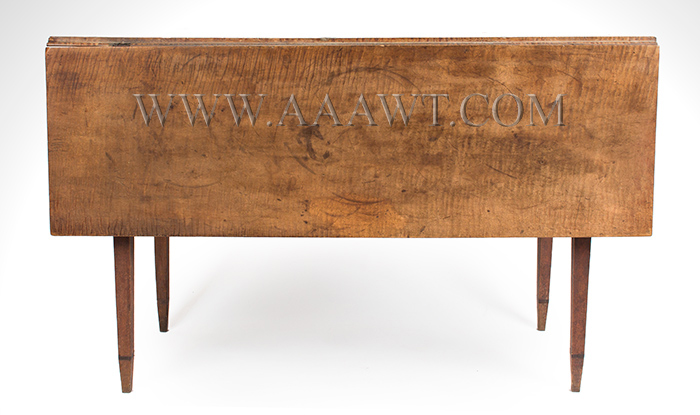 Table, Hepplewhite Drop Leaf, Figured Maple in Original Surface
New England, Circa 1790, entire view